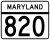 Maryland Route 820 marker