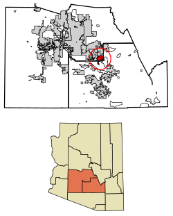 Location in Maricopa and Pinal counties