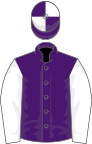 Purple, White sleeves, Purple and White quartered cap
