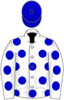 White, Blue spots and cap