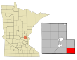 Location of the township of Oxford within Isanti County, Minnesota