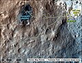 2013年8月1日，火星上“好奇号”漫游车第一年第一英里路径图 （页面存档备份，存于互联网档案馆）(立体图 （页面存档备份，存于互联网档案馆）)。