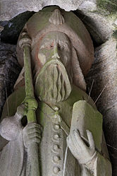 St James the Greater. Note the pilgrim's hat with scallop shell badge