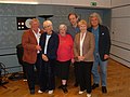 Anna Wing, Wendy Richard, Leslie Grantham, Bill Lyons (writer) and Jonathan McLeish (casting director) (also pictured: Sue MacGregor, nothing to do with EastEnders) (EastEnders Cast Reunion 2007)