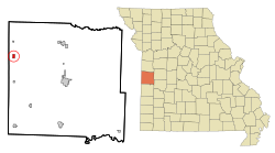Location of Amsterdam, Missouri