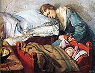 Sovende mor med barn (Sleeping mother with child, 1883)