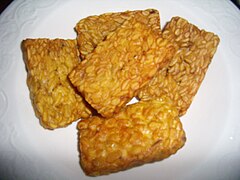 The common tempeh goreng (un-battered) in Indonesia