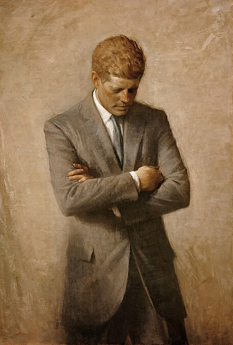 圖為美國總統約翰·F·甘迺迪死後的官方肖像畫。