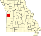 卡斯县在密苏里州的位置