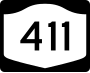 New York State Route 411 marker