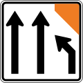 Lane management (three lanes, right lane merges)