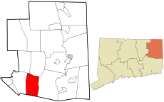Scotland's location within Windham County and Connecticut