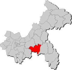 Location of Wulong in Chongqing