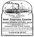1907 or 1908 advertisement for "Steamer Yosemite".