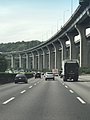 Freeway 1 in Taishan District, New Taipei showing the Ground Level and Elevated lanes