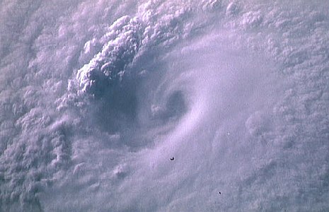 Eye of Hurricane Bonnie (1992) photographed onboard Endeavour.