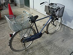 Kickstand of a Japanese style bicycle.