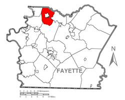 Location of Perry Township in Fayette County