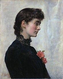 Painting of Marion Collier (née Huxley), from between 1882 and 1883, by John Collier