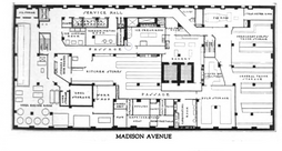 Floor plan of the Roosevelt Hotel's second basement story