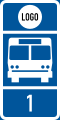 Bus stop for authorised buses with line number