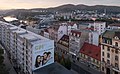 Ústí nad Labem, street view Mírové Náměstí to the east from Interhotel Bohemi