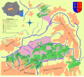 Detailed map depicting the 7 seats (‹See Tfd›German: Sieben Stühle) of the Transylvanian Saxon lands in Transylvania