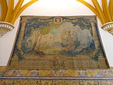 Galleon tapestry depicting pineapples. Alcazar Palace, Seville, Spain.[5]