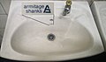 Armitage Shanks logo on a sink