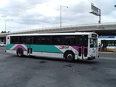 CAT Gillig Phantom with the first "mountains" livery (1992–2001)