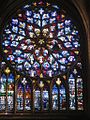 France, Sens Cathedral, transept, showing Flamboyant window incorporated into a large composition.