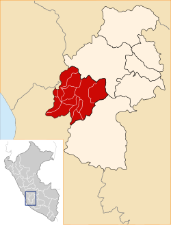 Location of Castrovirreyna in the Huancavelica Region