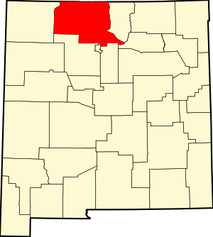 Map of New Mexico highlighting Rio Arriba County