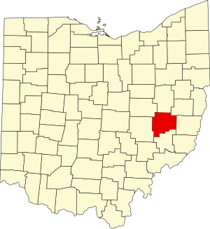 Map of Ohio highlighting Guernsey County