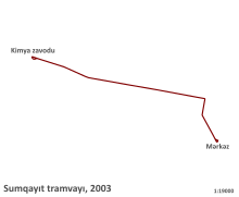 The Sumqayit tramway in 2003