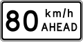 Road works speed limit ahead - 80 km/h