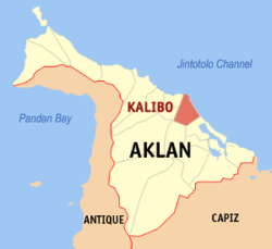 卡利博市在阿克兰省的位置
