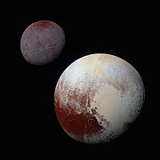 相同处理的冥王星-卡戎色彩增强视图