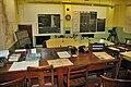 RAF Digby Operations Room with a Sector clock displaying inward pointing triangles, typical of electrical models. (This clock appears to show a key aperture below the dial and may be mechanical).