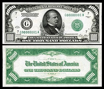 Series 1928 $1,000 Grover Cleveland