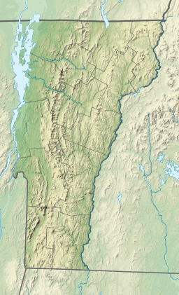 Location of Lake Memphremagog in Vermont, USA and Quebec, Canada.