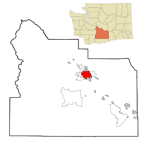 亚基马在华盛顿州中的位置