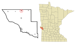 格雷斯维尔在大石湖县及明尼苏达州的位置（以红色标示）