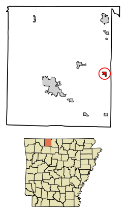 Location of Zinc in Boone County, Arkansas.