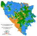 Serbs (blue) in Bosnia and Herzegovina as per 2013 census