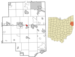 Location of Washingtonville in Columbiana County and the State of Ohio