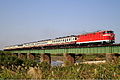 The Banetsu Monogatari trainset hauled by a DD53 diesel locomotive as a special DD53 Banetsu Monogatari service in November 2006