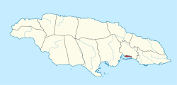 金斯敦区在牙买加的位置
