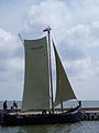 Kurenkahn boat in Curonian Lagoon, Nida, Lithuania