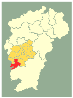 遂川縣在江西省及吉安市的位置